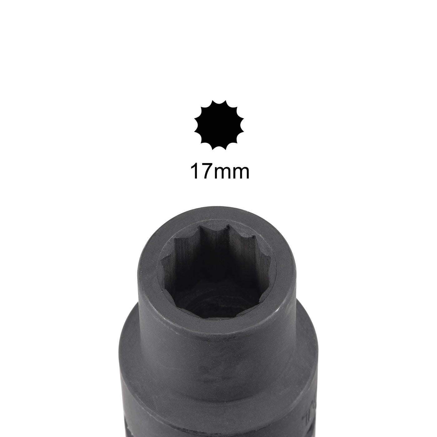 Harfington Square Drive 12-Point Impact Socket, CR-MO Steel, Standard Metric
