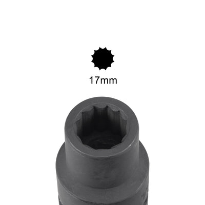 Harfington Square Drive 12-Point Impact Socket, CR-MO Steel, Standard Metric