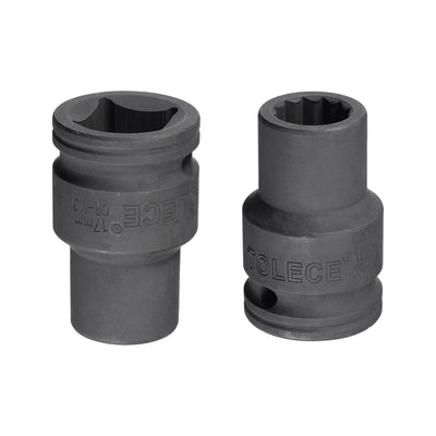 Harfington Square Drive 12-Point Impact Socket, CR-MO Steel, Standard Metric