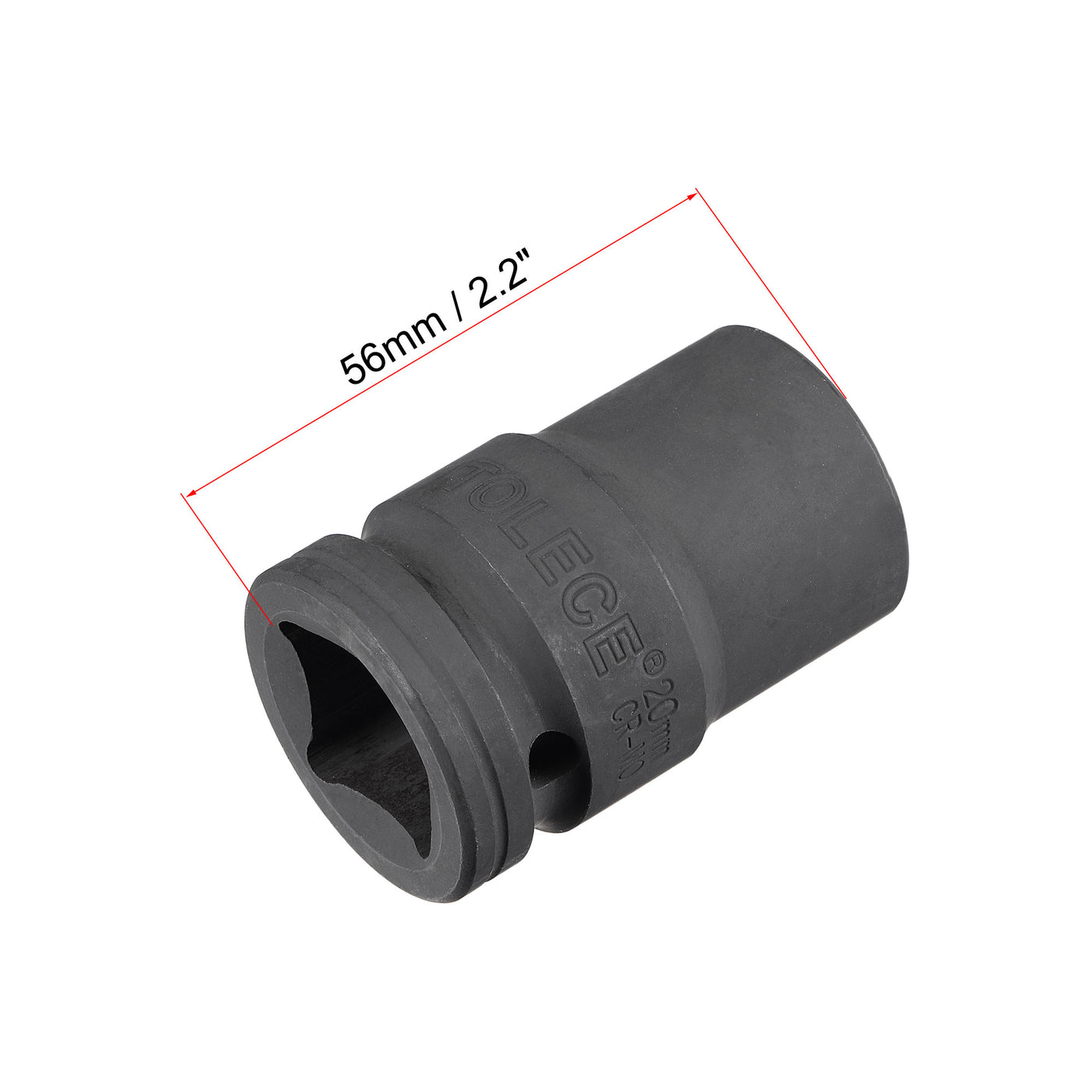Harfington Square Drive 12-Point Impact Socket, CR-MO Steel, Standard Metric
