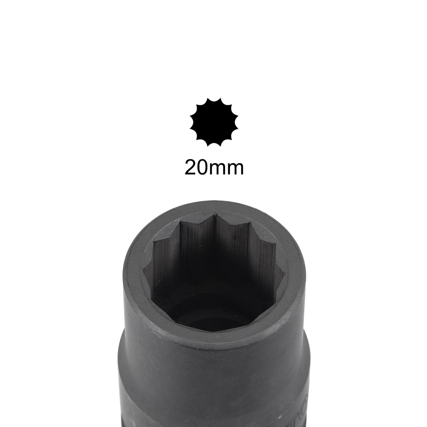 Harfington Square Drive 12-Point Impact Socket, CR-MO Steel, Standard Metric