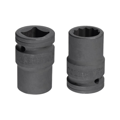 Harfington Square Drive 12-Point Impact Socket, CR-MO Steel, Standard Metric