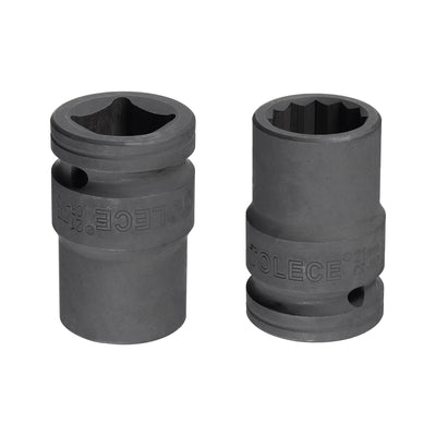 Harfington Square Drive 12-Point Impact Socket, CR-MO Steel, Standard Metric