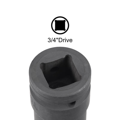 Harfington Square Drive 12-Point Impact Socket, CR-MO Steel, Standard Metric