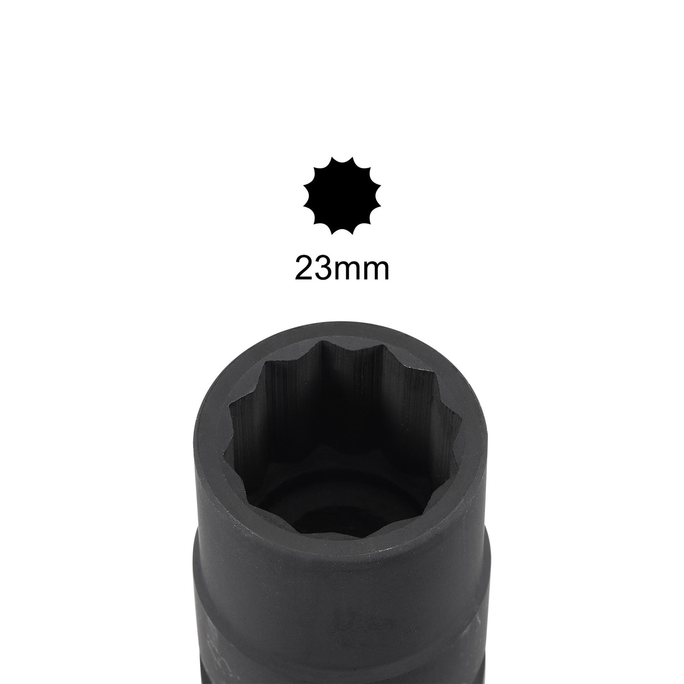 Harfington Square Drive 12-Point Impact Socket, CR-MO Steel, Standard Metric