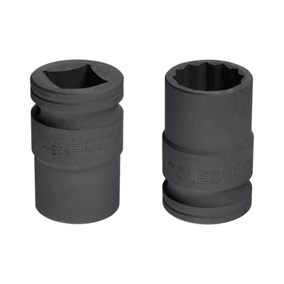 Harfington Square Drive 12-Point Impact Socket, CR-MO Steel, Standard Metric