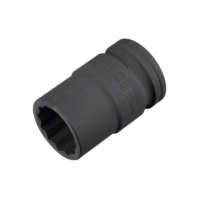 Harfington Square Drive 12-Point Impact Socket, CR-MO Steel, Standard Metric