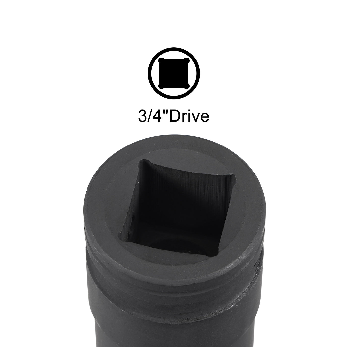 Harfington Square Drive 12-Point Impact Socket, CR-MO Steel, Standard Metric