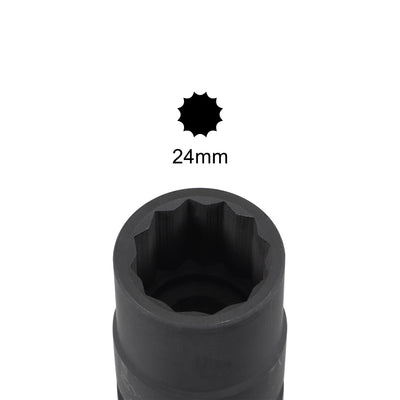 Harfington Square Drive 12-Point Impact Socket, CR-MO Steel, Standard Metric