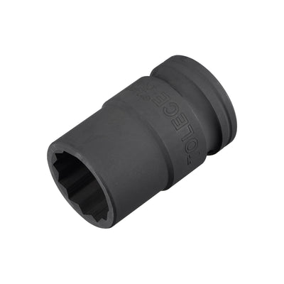 Harfington Square Drive 12-Point Impact Socket, CR-MO Steel, Standard Metric
