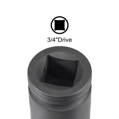 Harfington Square Drive 12-Point Impact Socket, CR-MO Steel, Standard Metric