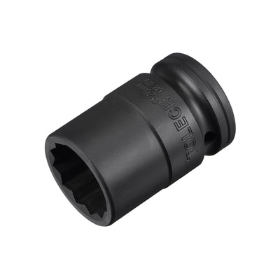 Harfington Square Drive 12-Point Impact Socket, CR-MO Steel, Standard Metric
