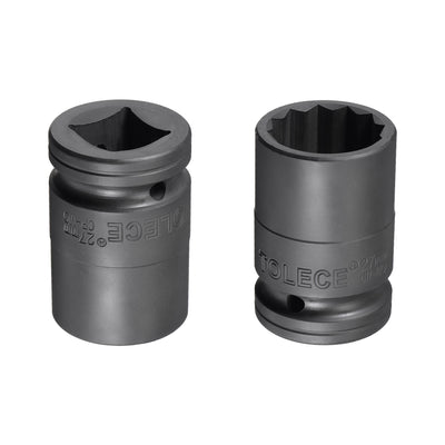 Harfington Square Drive 12-Point Impact Socket, CR-MO Steel, Standard Metric