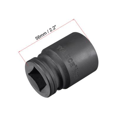 Harfington Square Drive 12-Point Impact Socket, CR-MO Steel, Standard Metric