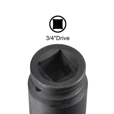 Harfington Square Drive 12-Point Impact Socket, CR-MO Steel, Standard Metric