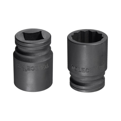 Harfington Square Drive 12-Point Impact Socket, CR-MO Steel, Standard Metric