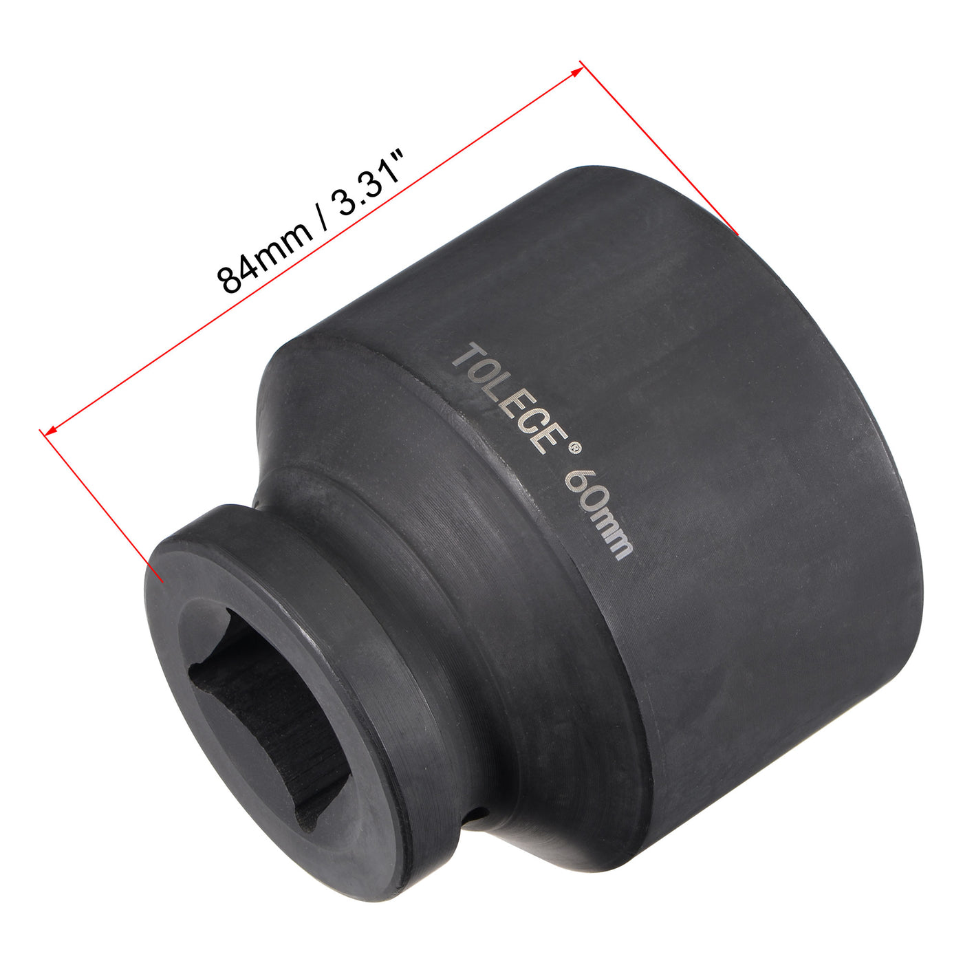 Harfington Square Drive 12-Point Impact Socket, Chrome-Moly Steel, Standard Metric Sizes