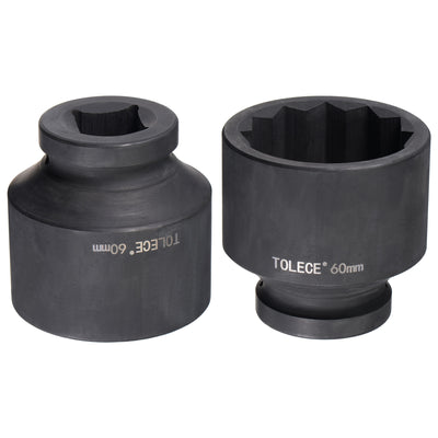 Harfington Square Drive 12-Point Impact Socket, Chrome-Moly Steel, Standard Metric Sizes