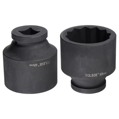 Harfington Square Drive 12-Point Impact Socket, Chrome-Moly Steel, Standard Metric Sizes