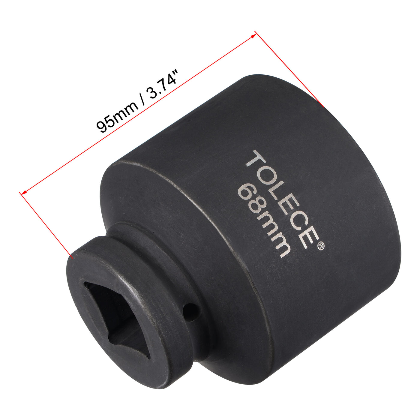 Harfington Square Drive 12-Point Impact Socket, Chrome-Moly Steel, Standard Metric Sizes