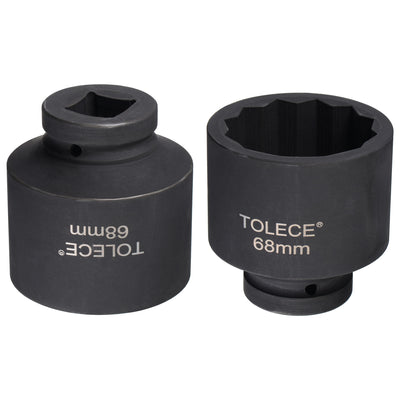 Harfington Square Drive 12-Point Impact Socket, Chrome-Moly Steel, Standard Metric Sizes