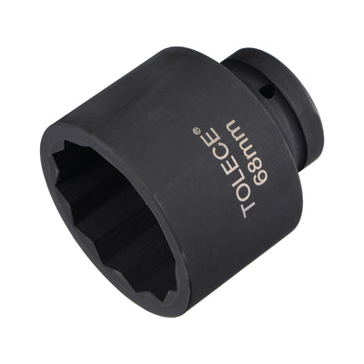 Harfington Square Drive 12-Point Impact Socket, Chrome-Moly Steel, Standard Metric Sizes