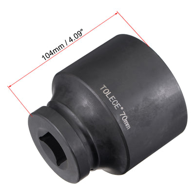 Harfington Square Drive 12-Point Impact Socket, Chrome-Moly Steel, Standard Metric Sizes