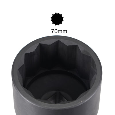 Harfington Square Drive 12-Point Impact Socket, Chrome-Moly Steel, Standard Metric Sizes