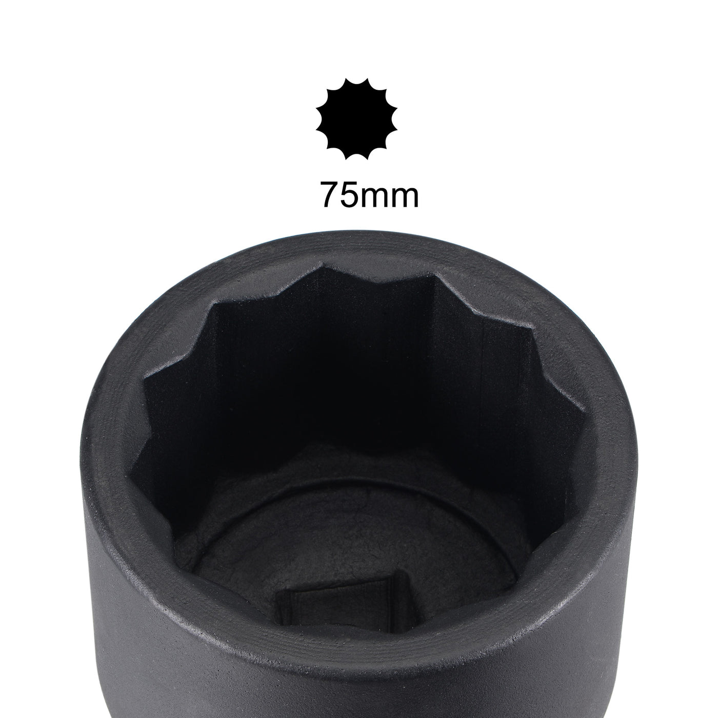 Harfington Square Drive 12-Point Impact Socket, Chrome-Moly Steel, Standard Metric Sizes