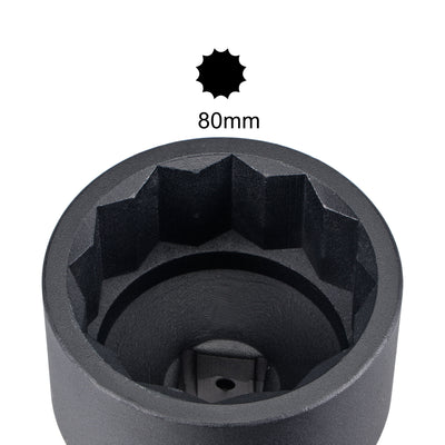 Harfington Square Drive 12-Point Impact Socket, Chrome-Moly Steel, Standard Metric Sizes