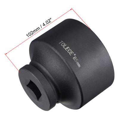 Harfington Square Drive 12-Point Impact Socket, Chrome-Moly Steel, Standard Metric Sizes