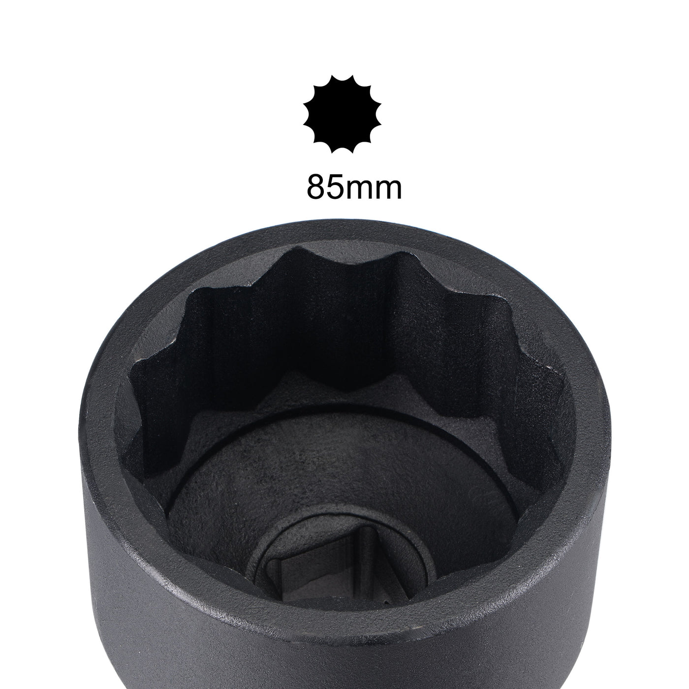 Harfington Square Drive 12-Point Impact Socket, Chrome-Moly Steel, Standard Metric Sizes
