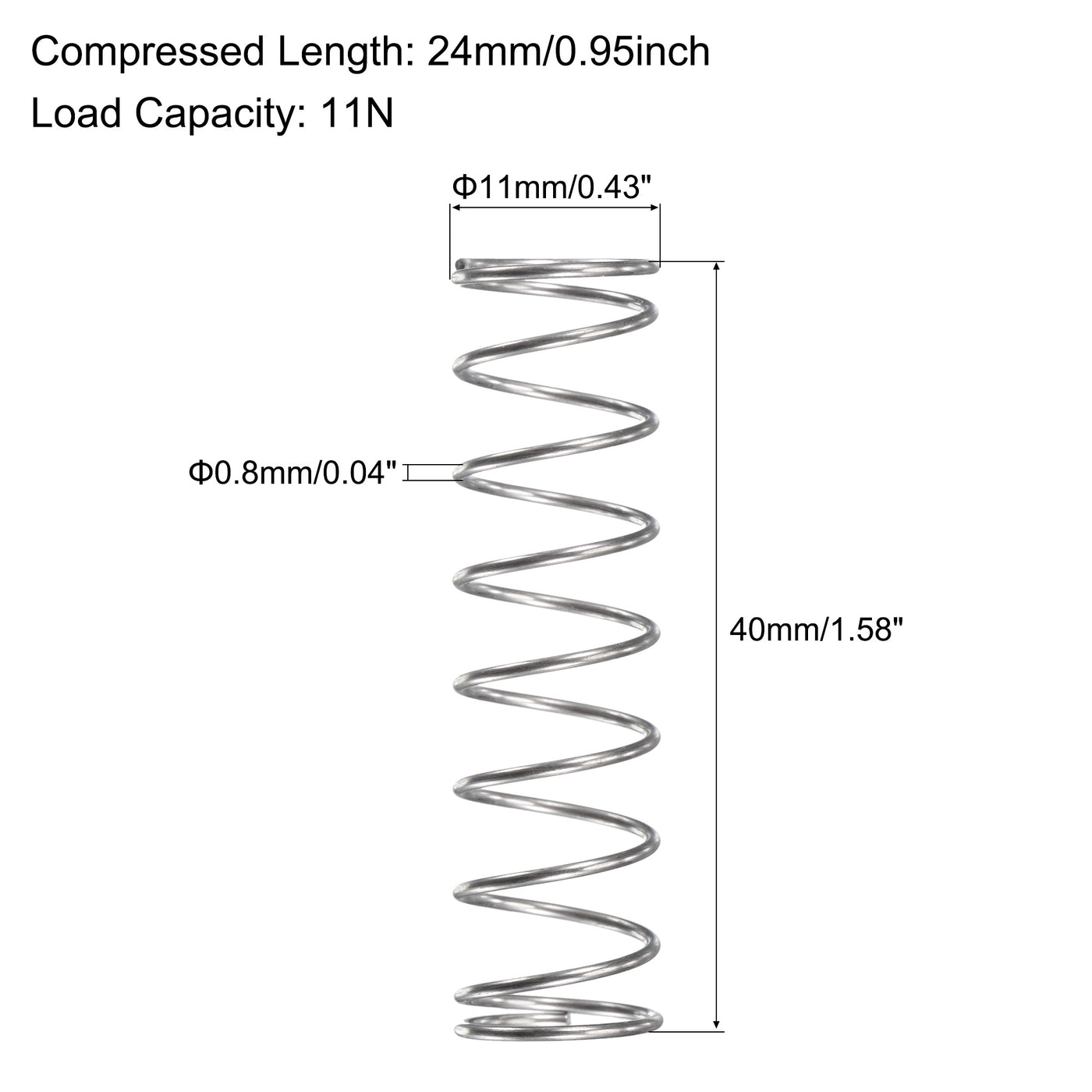 uxcell Uxcell 304 Stainless Steel Compression Spring