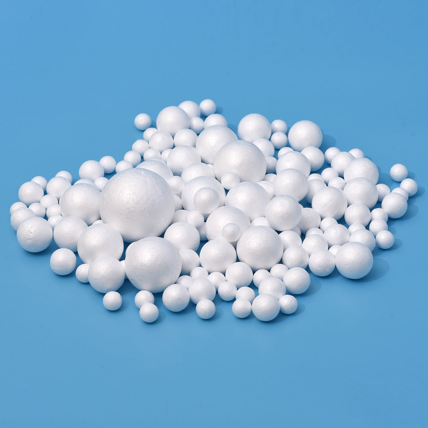 Harfington 148Pcs 6 Size White Polystyrene Foam Solid Balls for Crafts and Party Decorations