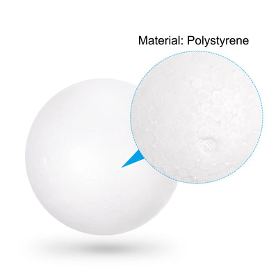 Harfington 148Pcs 6 Size White Polystyrene Foam Solid Balls for Crafts and Party Decorations
