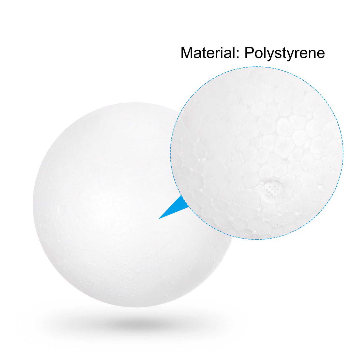 Harfington 140Pcs 4 Size White Polystyrene Foam Solid Balls for Crafts , Party Decorations