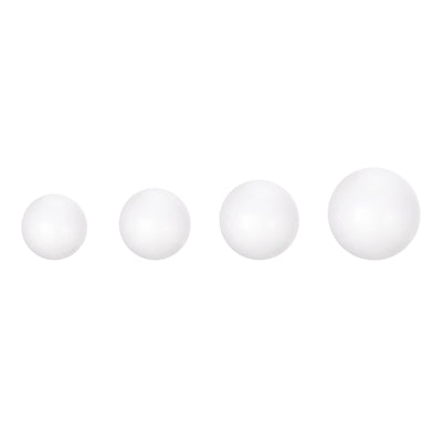 Harfington 140Pcs 4 Size White Polystyrene Foam Solid Balls for Crafts , Party Decorations