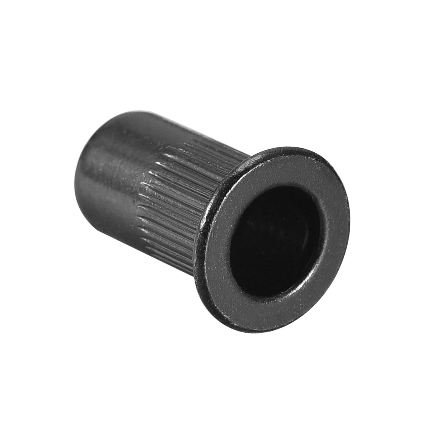 Harfington Rivet Nut Carbon Steel Knurled Flat Head Threaded Nuts Black