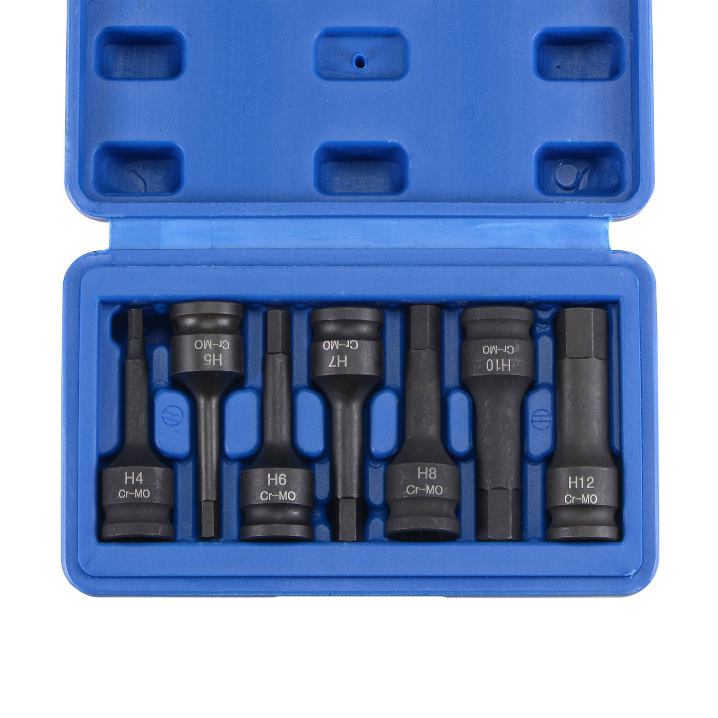 Harfington 3/8" Drive Impact Hex Bit Socket Set, H4 - H12, Metric 60mm Length, CR-MO, 7-Piece