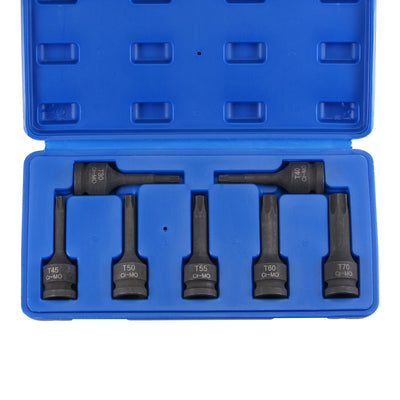Harfington 1/2" Drive Impact Torx Bit Socket Set, T30 - T70, Metric 3" Length, CR-MO, 7-Piece