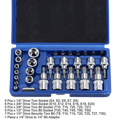 Harfington Torx Bit Socket and External Socket & Security Bit Set, CR-V Steel (For Hand Use Only) 29-Piece