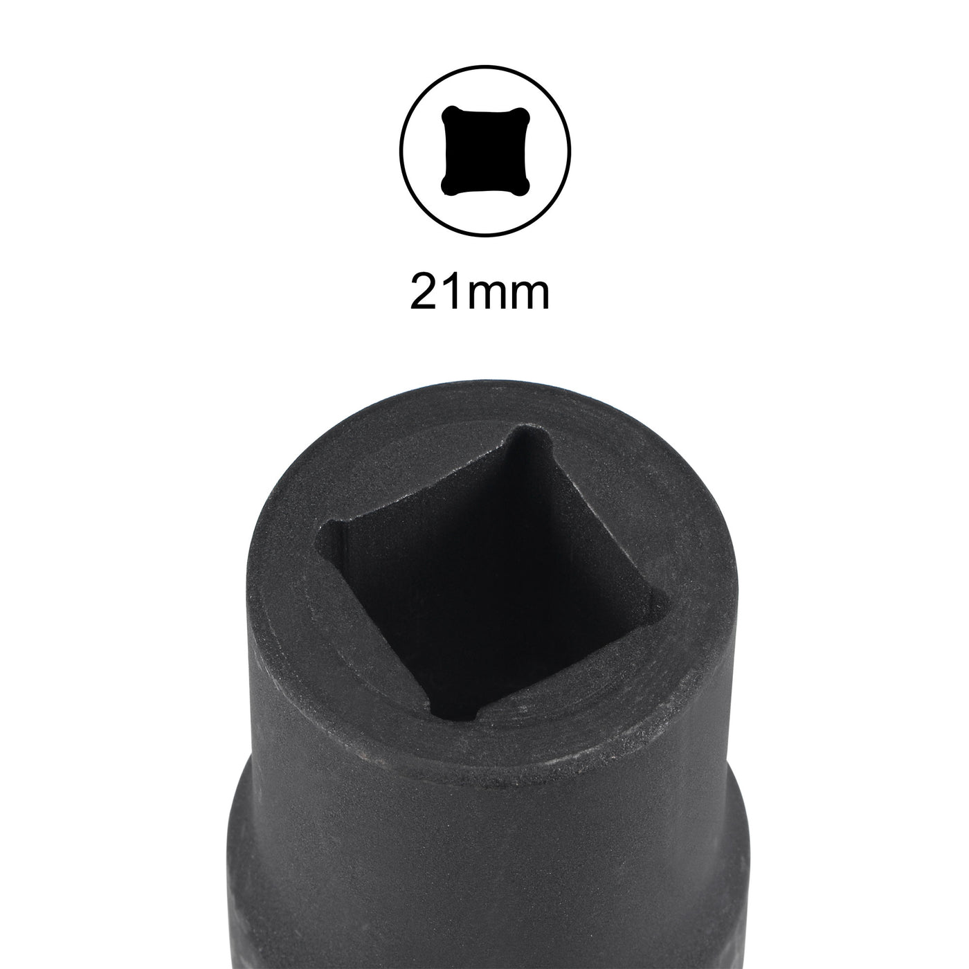 Harfington 1" Drive by 21mm Square Impact Socket, CR-MO 80mm Length, Standard Metric Sizes