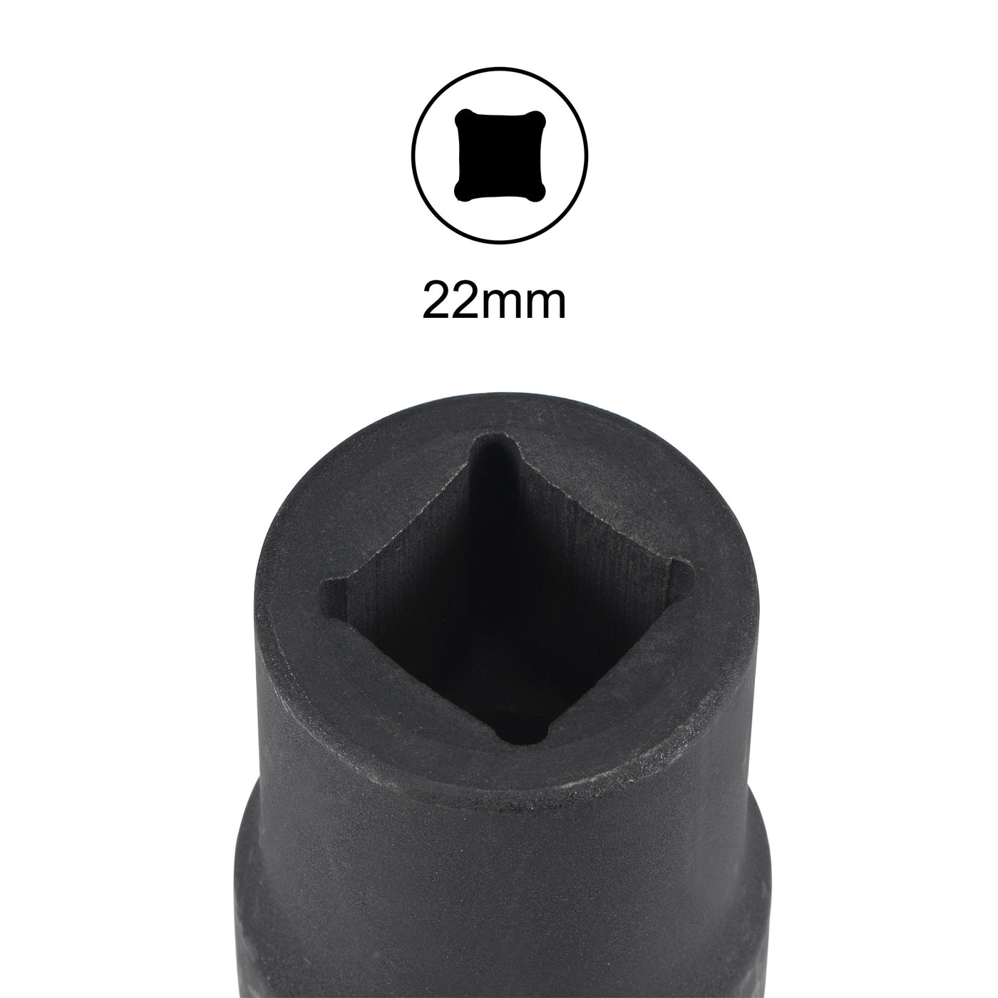 Harfington 1" Drive by 22mm Square Impact Socket, CR-MO 80mm Length, Standard Metric Sizes
