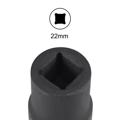 Harfington 1" Drive by 22mm Square Impact Socket, CR-MO 80mm Length, Standard Metric Sizes