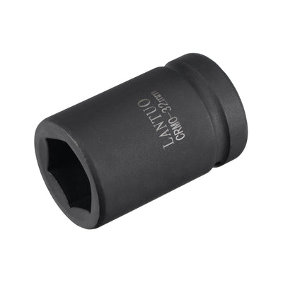 Harfington 1" Drive by 32mm 6-Point Impact Socket, CR-MO 80mm Length, Standard Metric Sizes