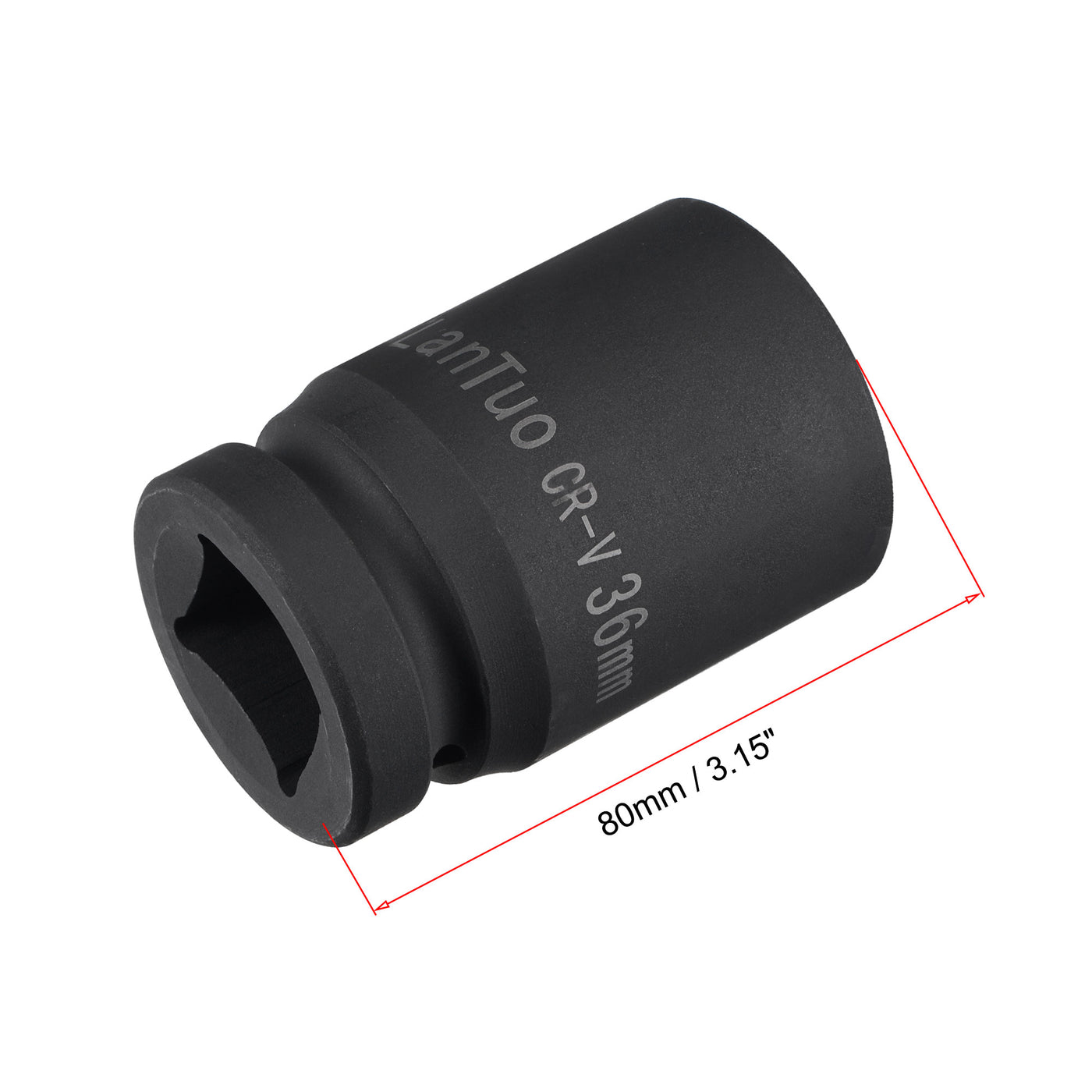 Harfington Square Drive by 6-Point Impact Socket, CR-V, Standard Metric Sizes
