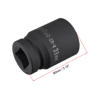 Harfington Square Drive by 6-Point Impact Socket, CR-V, Standard Metric Sizes