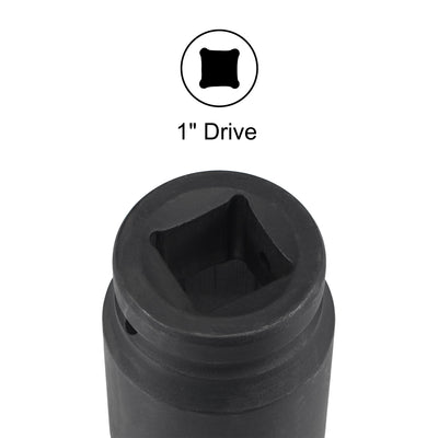 Harfington 1" Drive by 41mm 6-Point Impact Socket, CR-MO 80mm Length, Standard Metric Sizes
