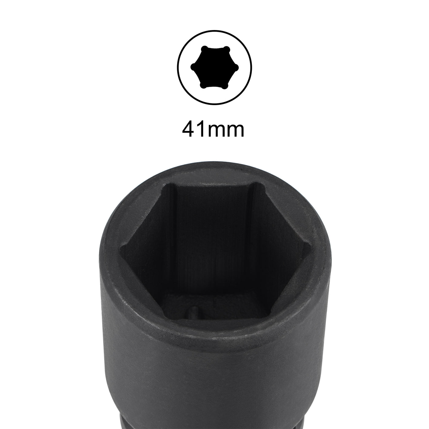 Harfington 1" Drive by 41mm 6-Point Impact Socket, CR-MO 80mm Length, Standard Metric Sizes