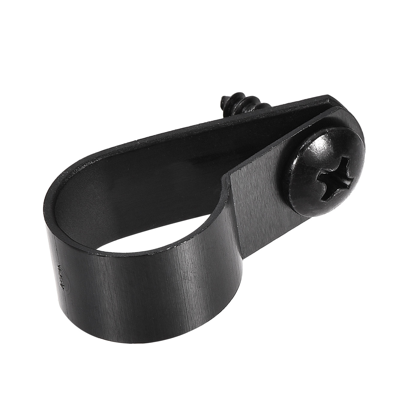 Harfington 16mm Nylon R Type Cable Clip Wire Clamp with Screws Black 50pcs